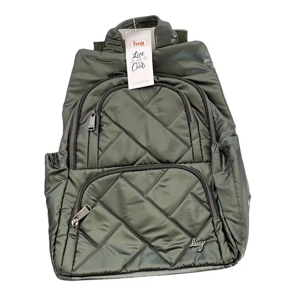 LUG Fall Box 2023 Metallic Olive Green Hatchback 3 Backpack - Picture 1 of 6